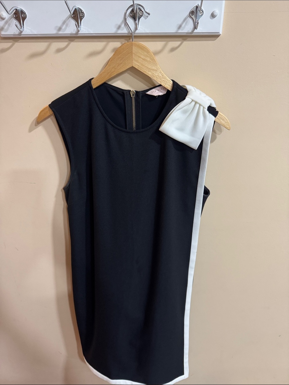 Ted Baker Black Dress with White Label Detail
